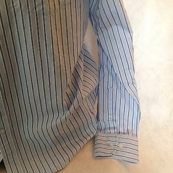 Campus Crew Striped Shirt Blue Button-Down Sz XL - Picture 3 of 6